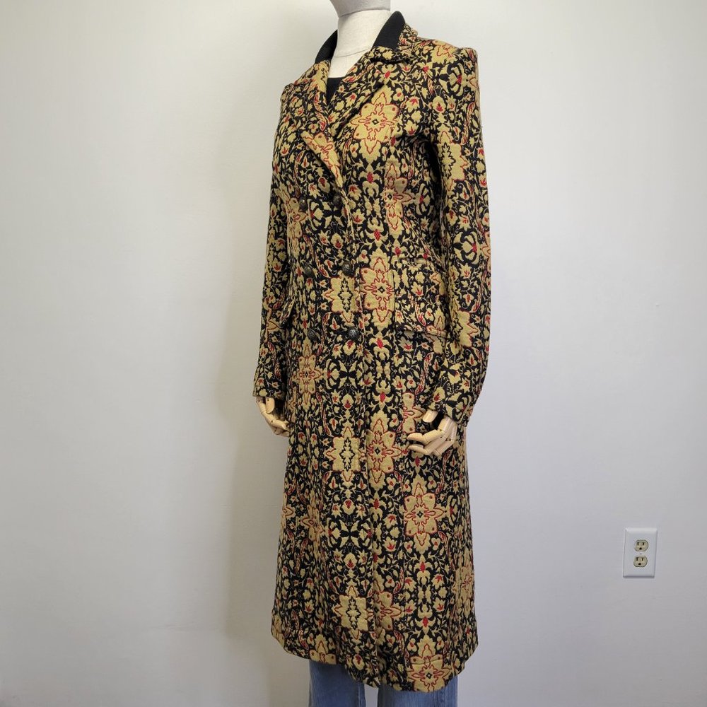 Free People Tapestry Long Winded Double Breasted Coat Womens 2 Boho - Picture 4 of 16
